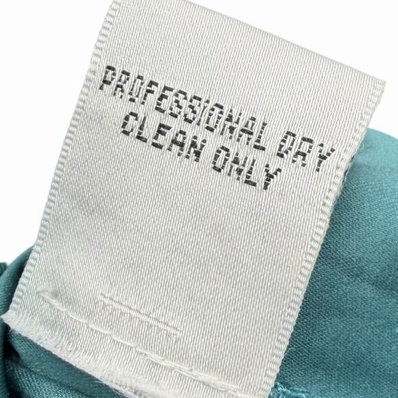 Yoana Baraschi A-Line Skirt Womens Sz 8 Teal 3D Floral Embroidered Mesh Lined - Picture 8 of 9